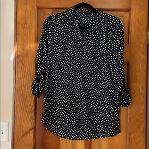 Ann Taylor Black and white blouse